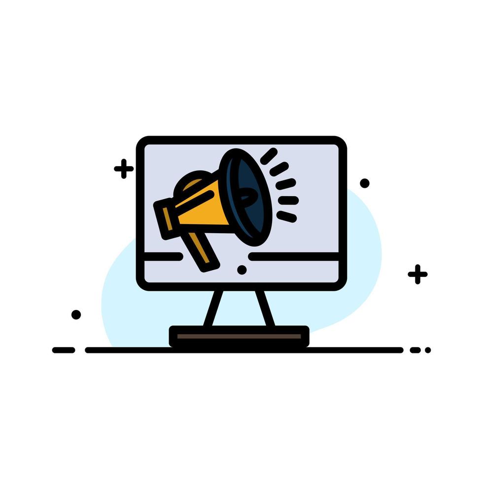Speaker High Volume Loudspeaker Speaker Voice  Business Flat Line Filled Icon Vector Banner Template
