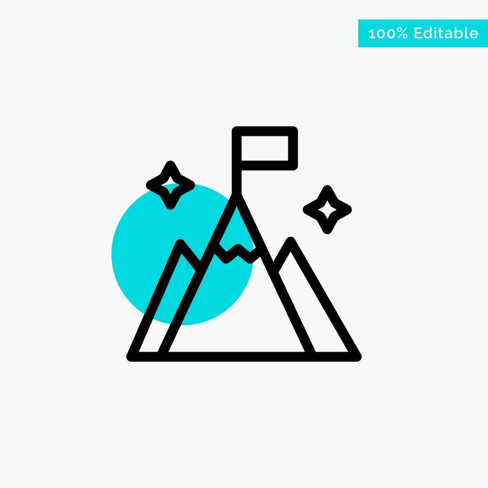 Mountain Flag User Interface turquoise highlight circle point Vector icon