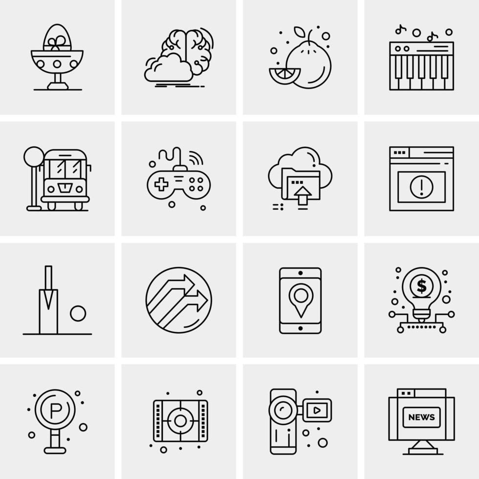 16 iconos universales de negocios vector ilustración de icono creativo para usar en proyectos relacionados con la web y dispositivos móviles