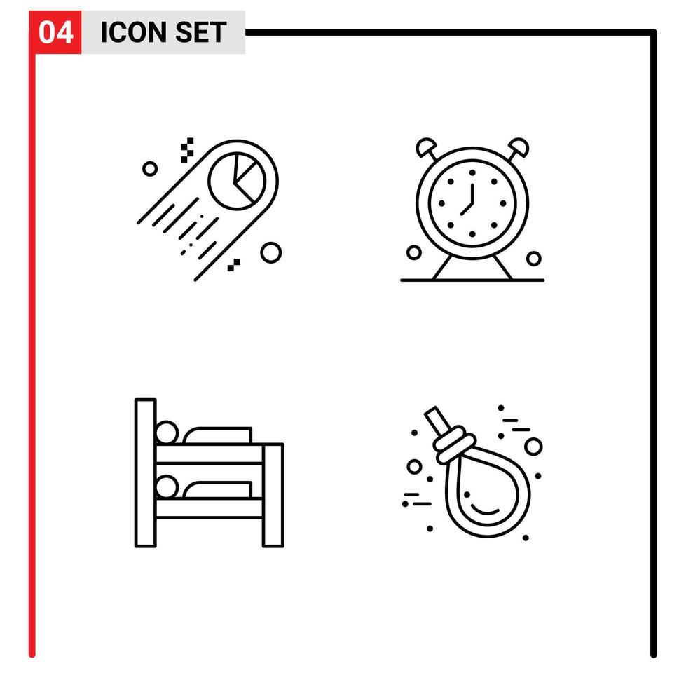 User Interface Pack of 4 Basic Filledline Flat Colors of chart bed space schedule room Editable Vector Design Elements