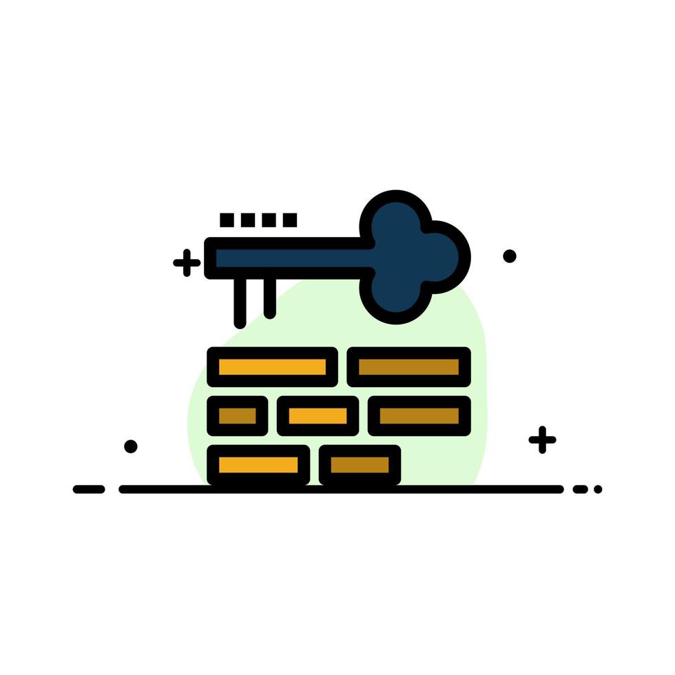 Key Lock Layout Login  Business Flat Line Filled Icon Vector Banner Template