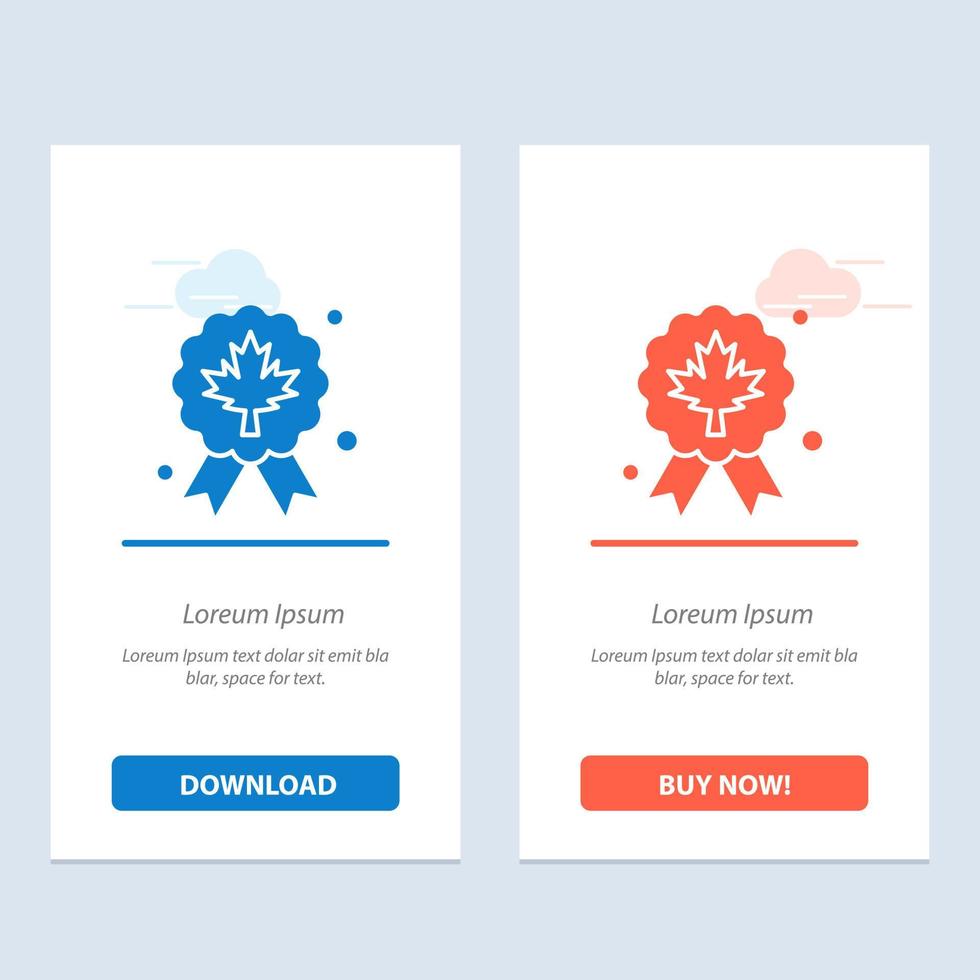 Leaf Award Badge Quality  Blue and Red Download and Buy Now web Widget Card Template vector