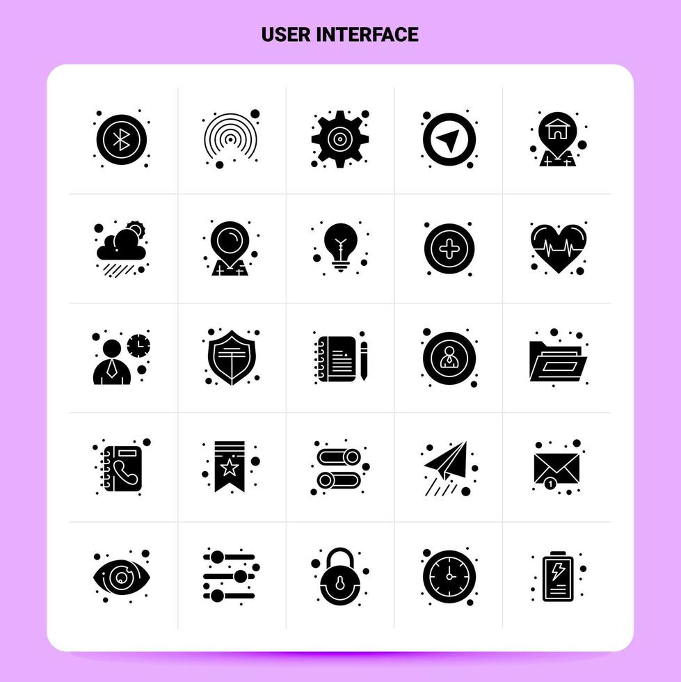 Solid 25 User Interface Icon set Vector Glyph Style Design Black Icons Set Web and Mobile Business ideas design Vector Illustration