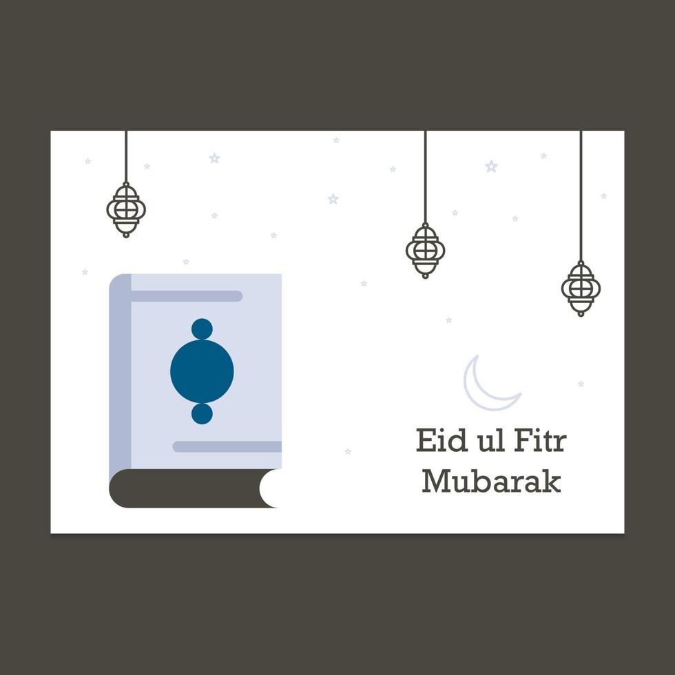 ilustración de tarjeta de felicitación de eid mubarak vector