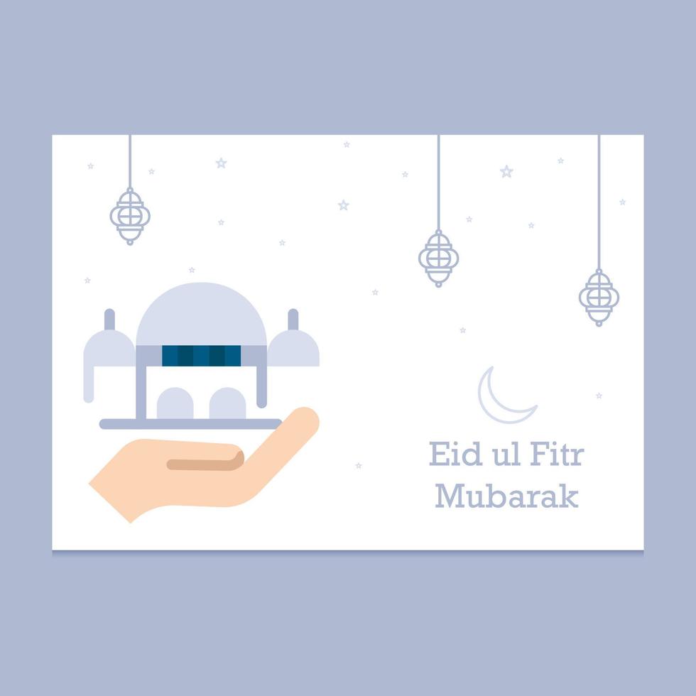 Eid Mubarak greeting Card Illustration vector