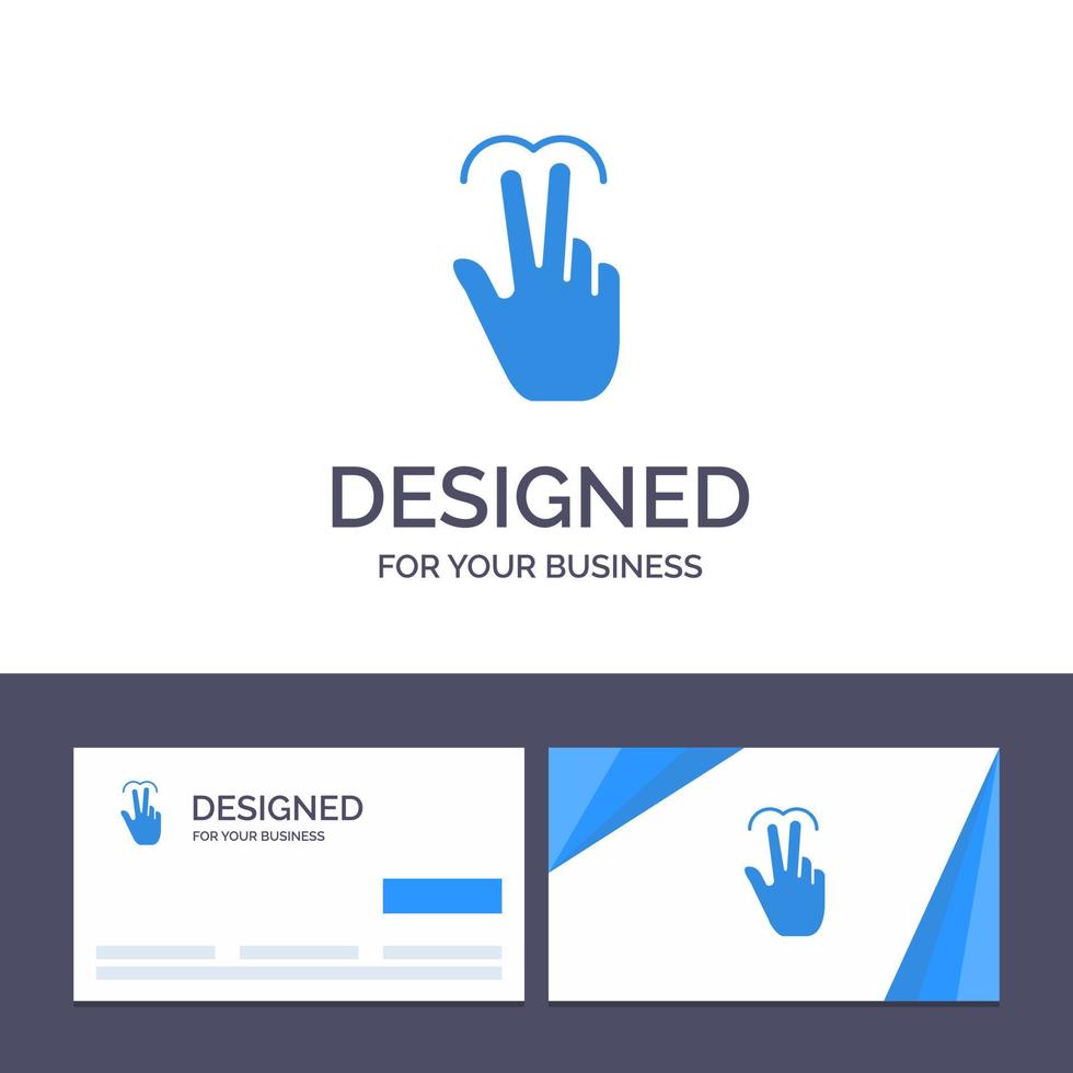 Creative Business Card and Logo template Gestures Hand Mobile Touch Tab Vector Illustration