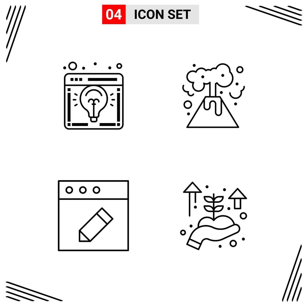 4 Icons Line Style Grid Based Creative Outline Symbols for Website Design Simple Line Icon Signs Isolated on White Background 4 Icon Set vector