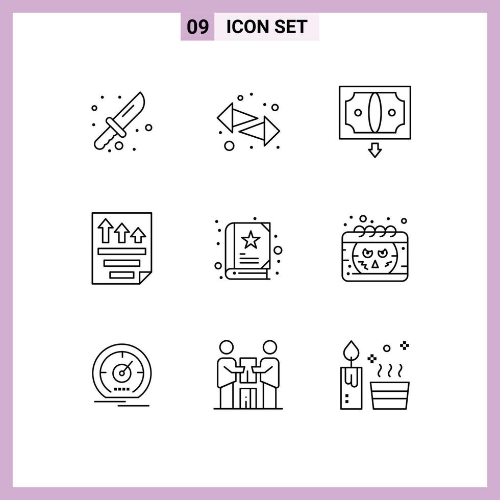 9 Creative Icons Modern Signs and Symbols of baby paper business page data Editable Vector Design Elements