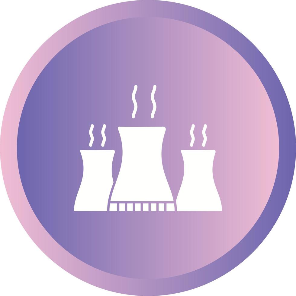 Unique Nuclear Plant Vector Glyph Icon