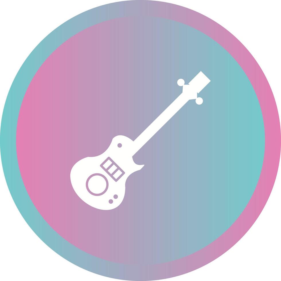 Unique Electric Guitar Vector Glyph Icon