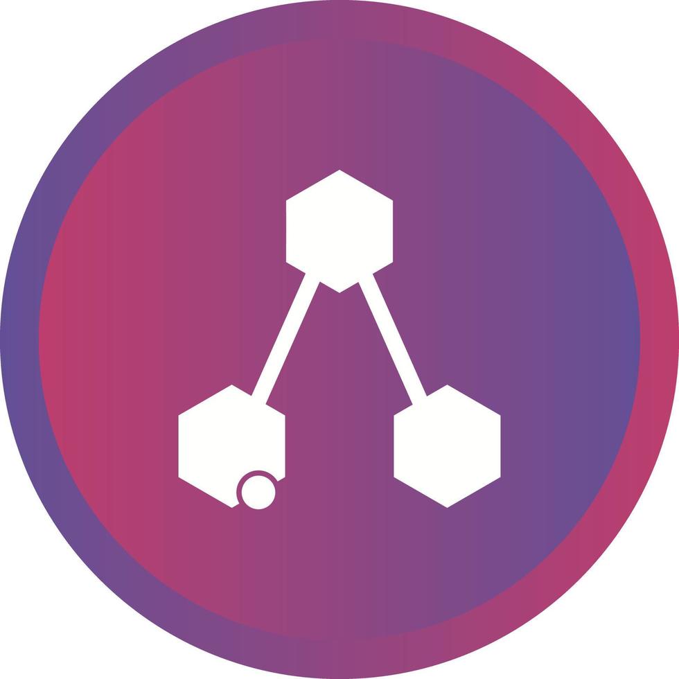 Unique Chemical Structure II Vector Glyph Icon