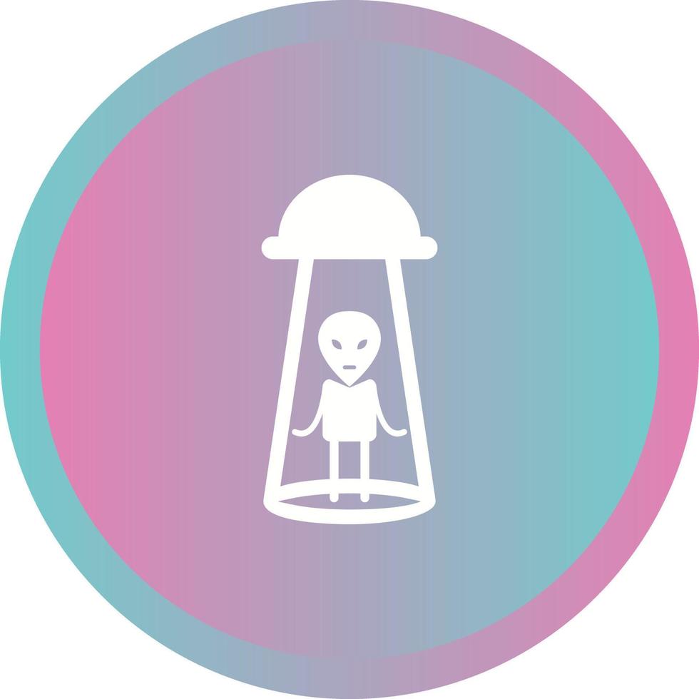 Unique Alien Abduction Vector Glyph Icon