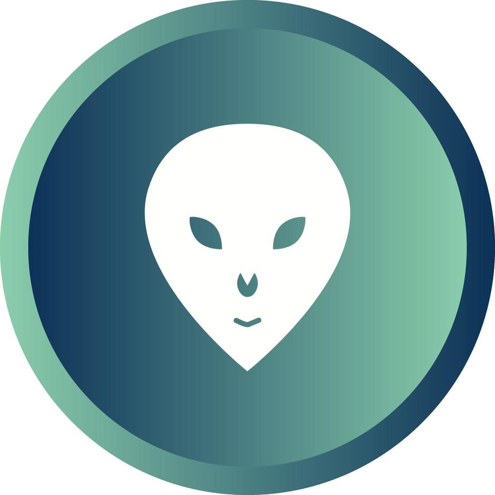 icono de glifo de vector de cara alienígena único