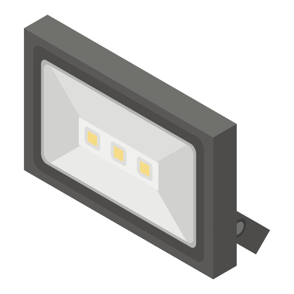 House led spotlight icon, isometric style vector