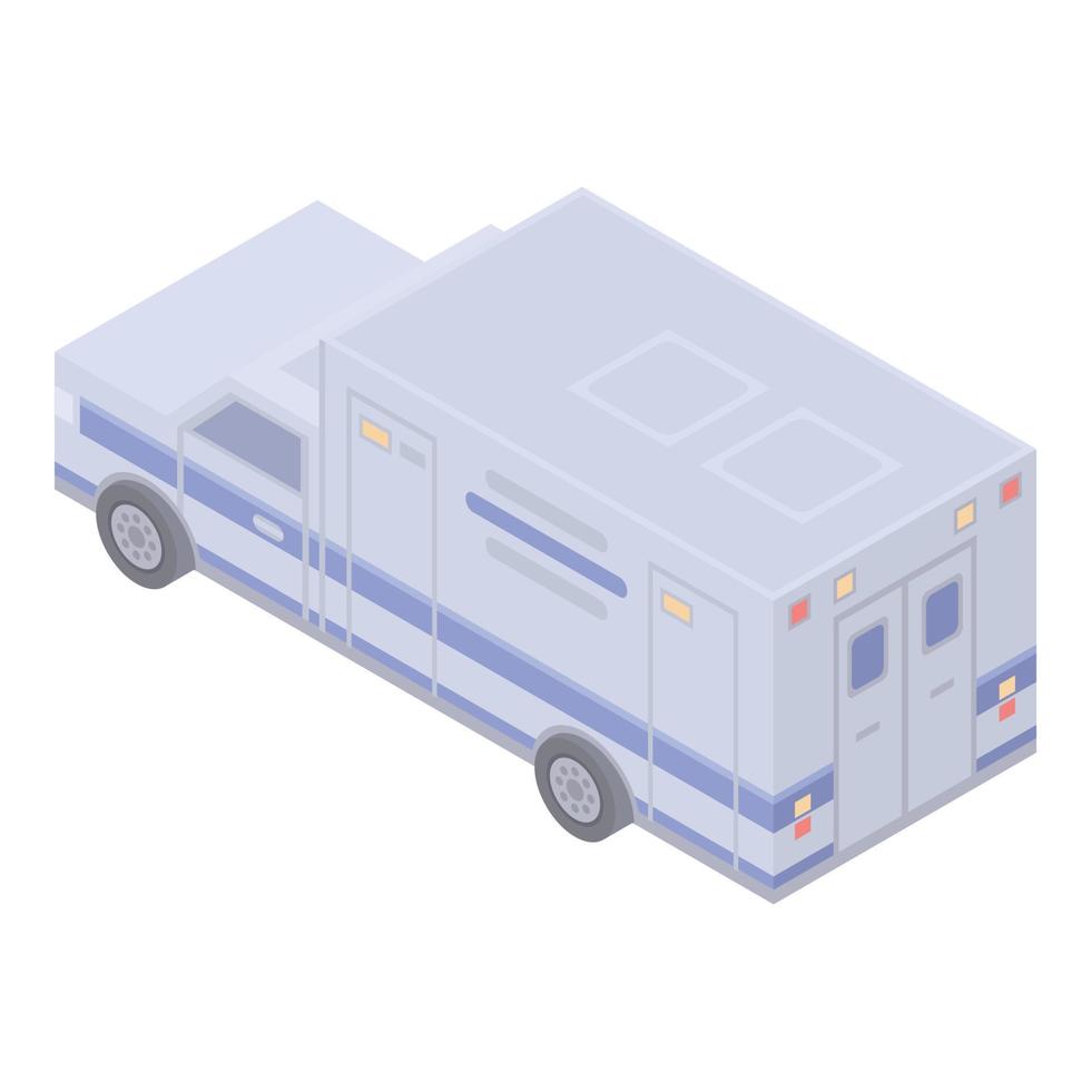 icono de coche de ciudad de ambulancia, estilo isométrico vector