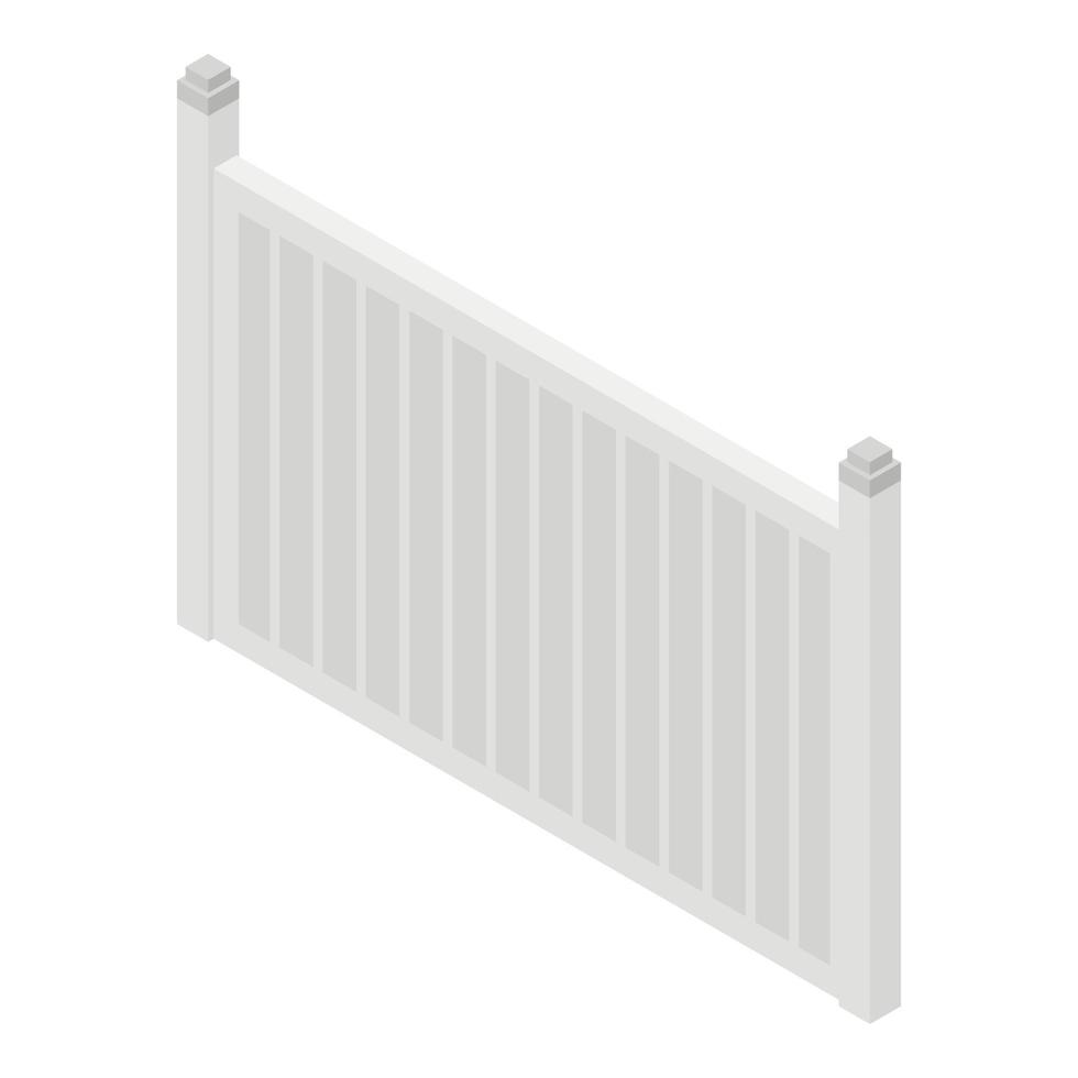 White fence icon, isometric style vector