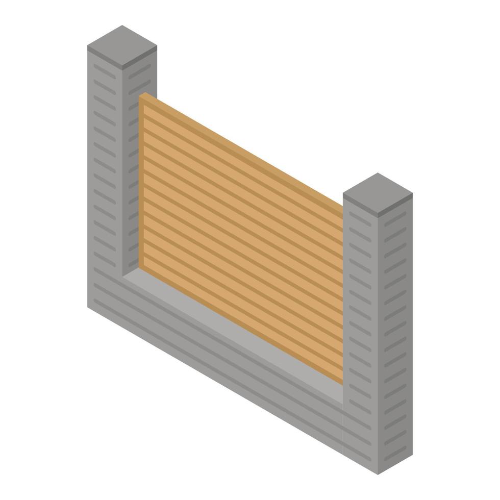 Modern fence icon, isometric style vector