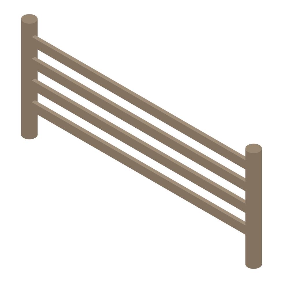 Farm wood fence icon, isometric style vector