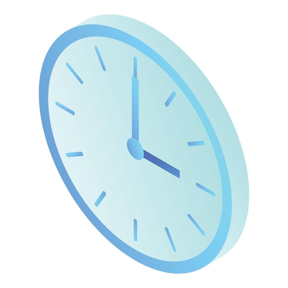 Wall clock icon, isometric style vector
