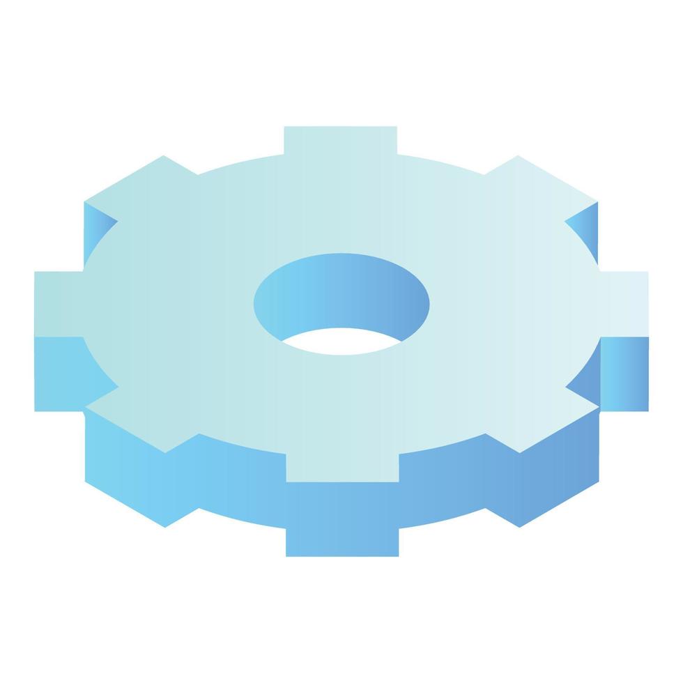 Gear wheel icon, isometric style vector