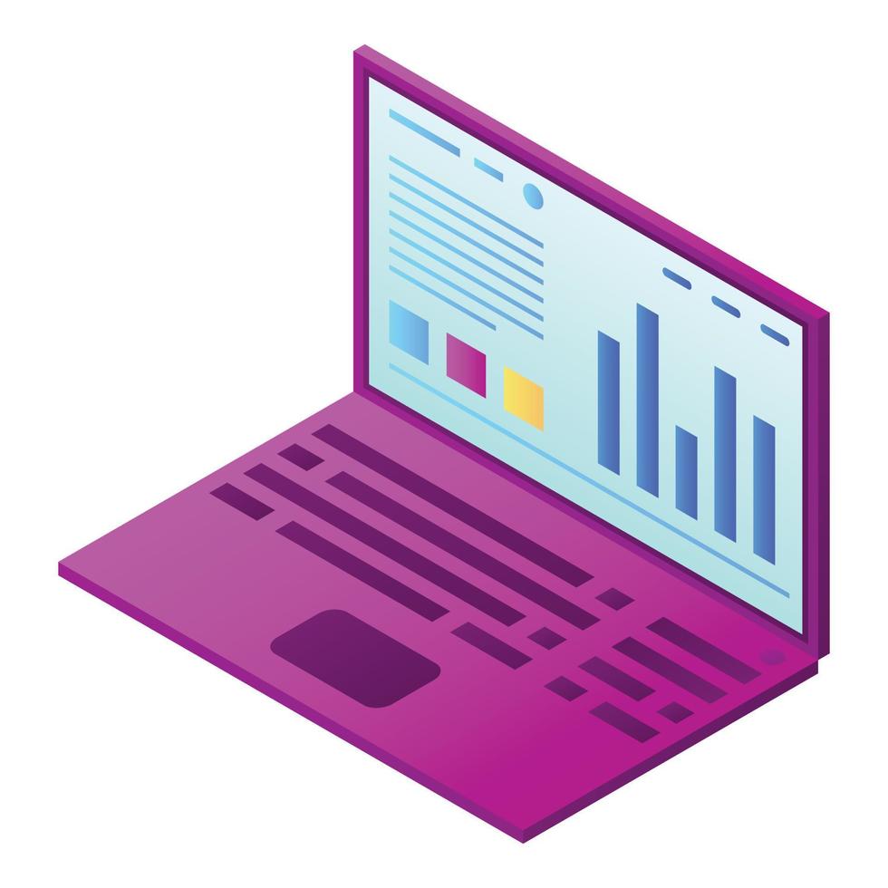 Laptop icon, isometric style vector