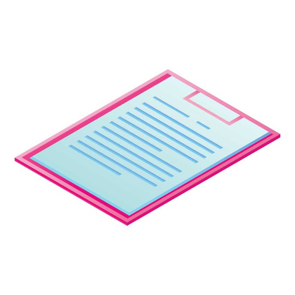 Checklist icon, isometric style vector