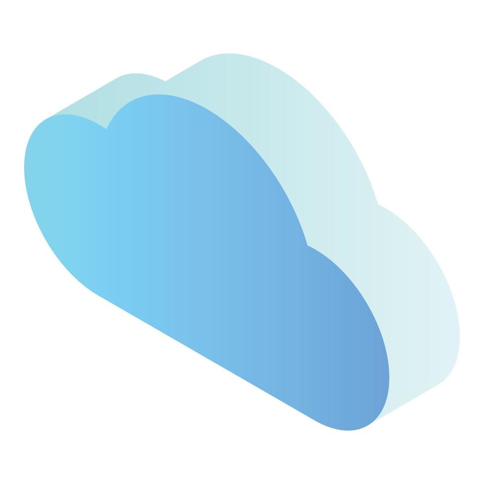Cloud data icon, isometric style vector