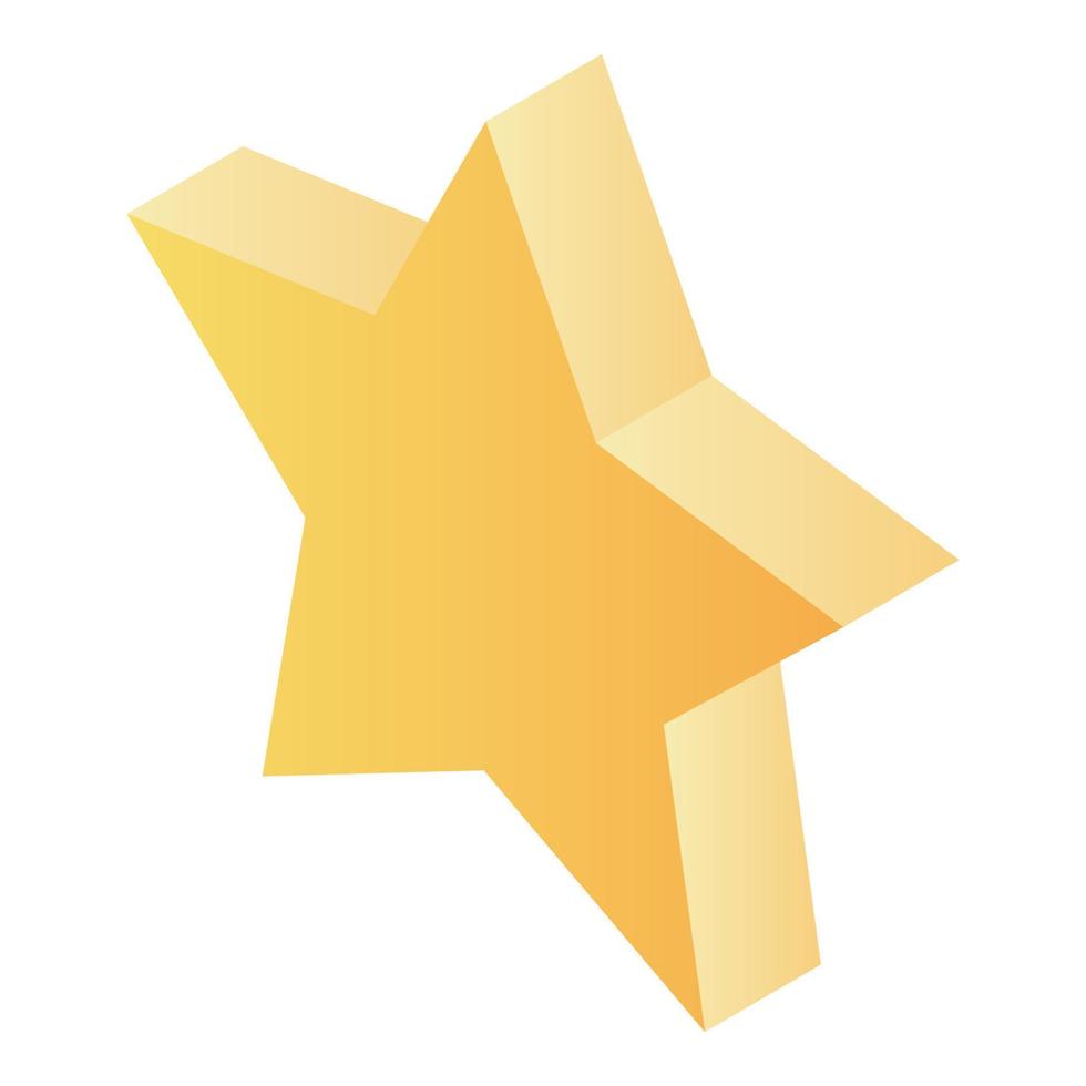 Gold star icon, isometric style vector