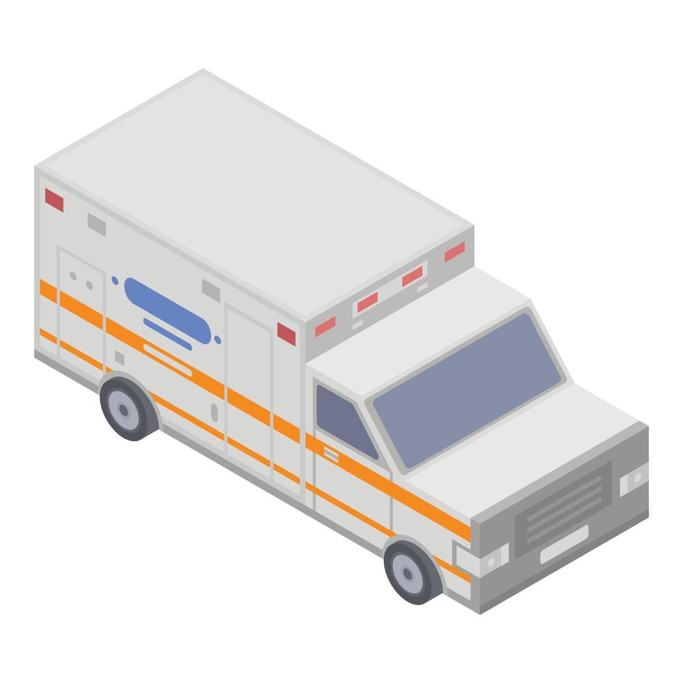 Modern ambulance car icon, isometric style vector