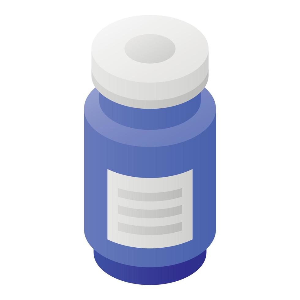 Pill jar icon, isometric style vector