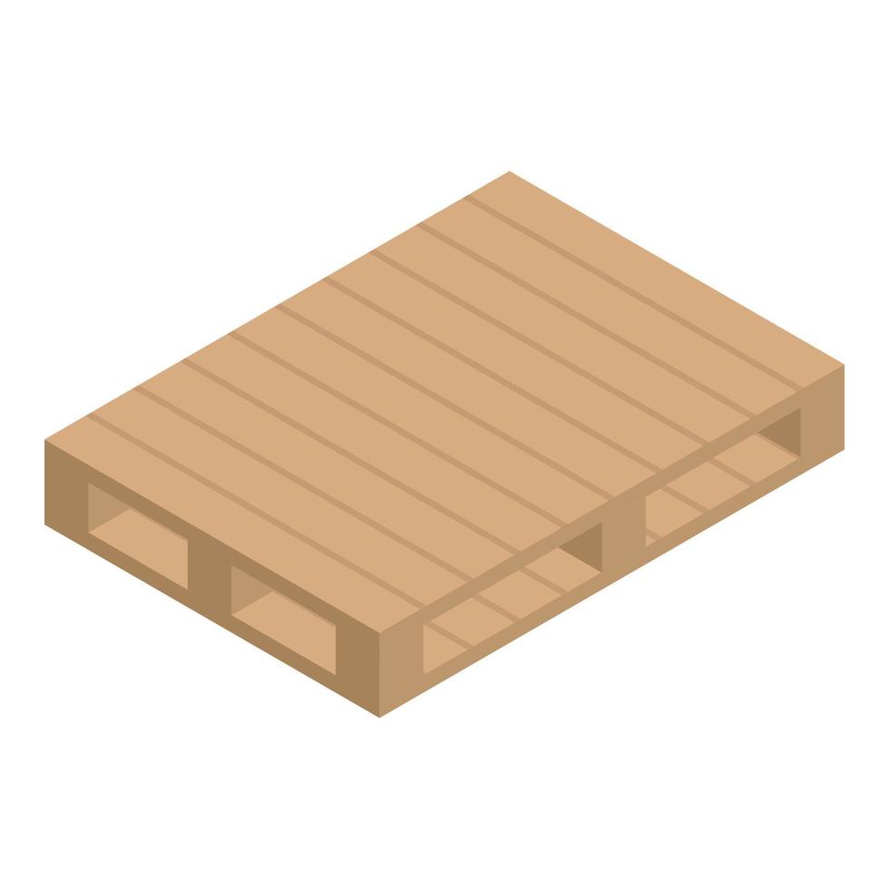 icono de plataforma de madera, estilo isométrico vector