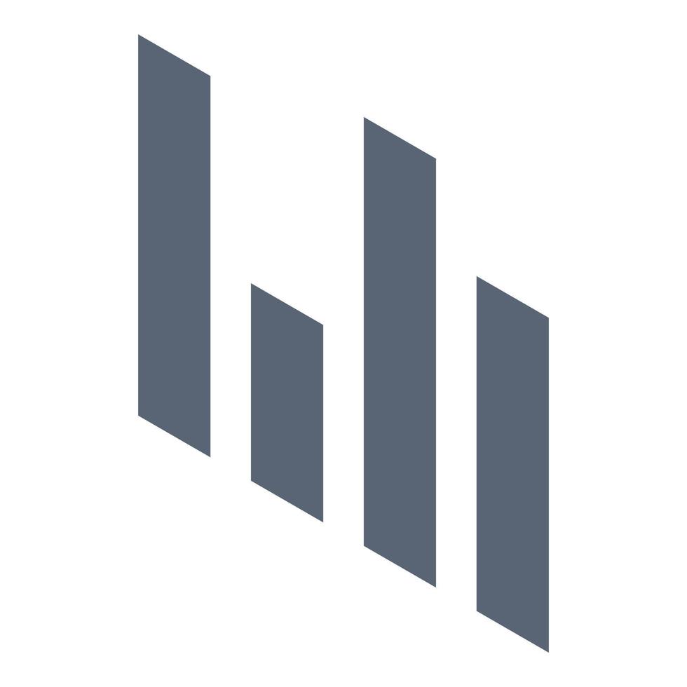 Graph chart icon, isometric style vector