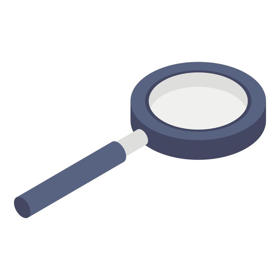 Magnify glass icon, isometric style vector