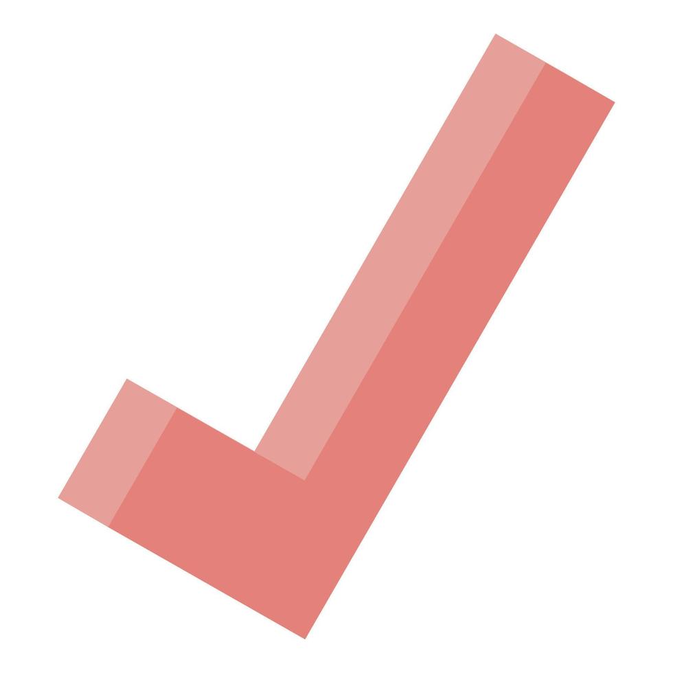 Red approved sign icon, isometric style vector