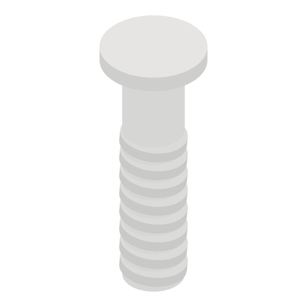 Silver bolt icon, isometric style vector