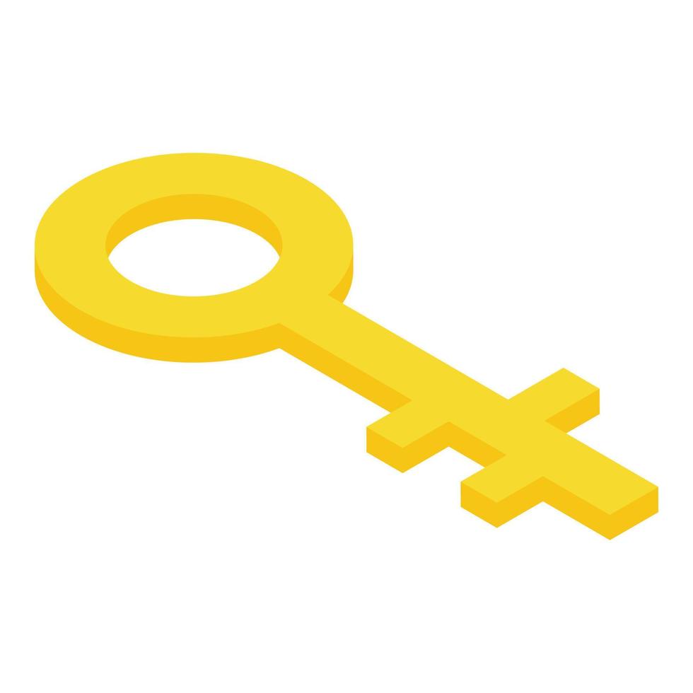 Gold city key icon, isometric style vector