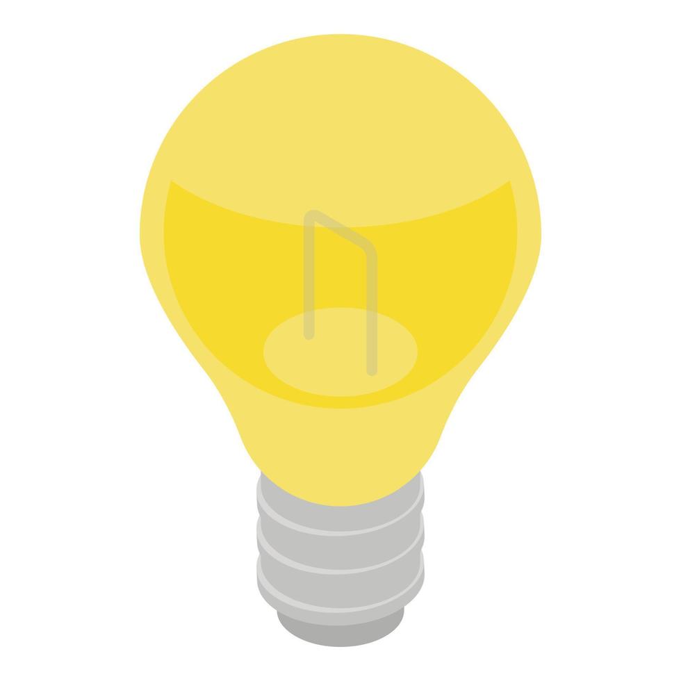 Light bulb icon, isometric style vector