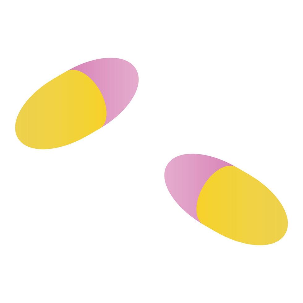 icono de cápsula amarilla rosa, estilo isométrico vector