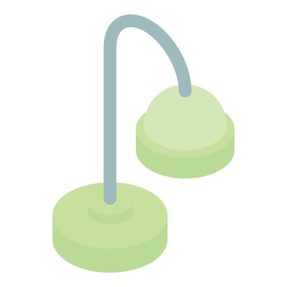 Green desktop lamp icon, isometric style vector