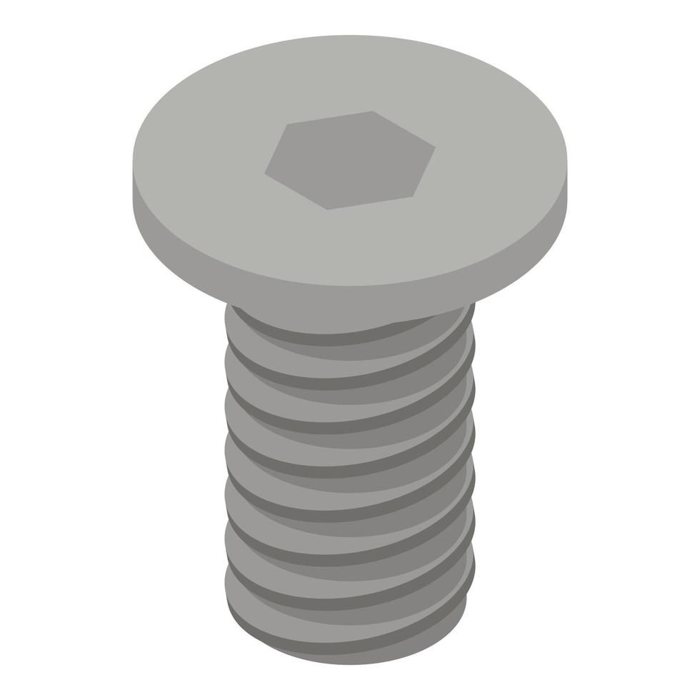 Hexagonal bolt icon, isometric style vector