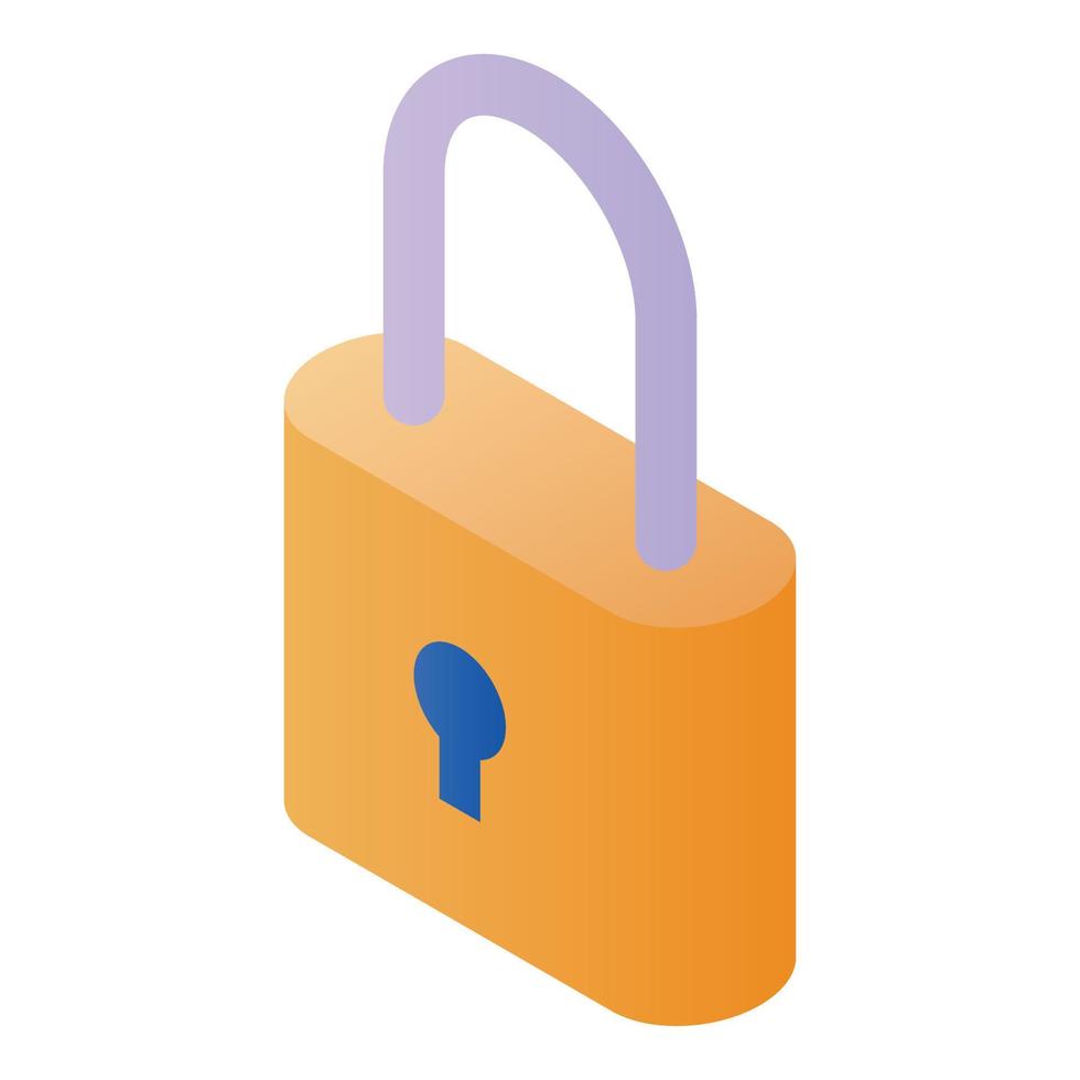 Lock icon, isometric style vector