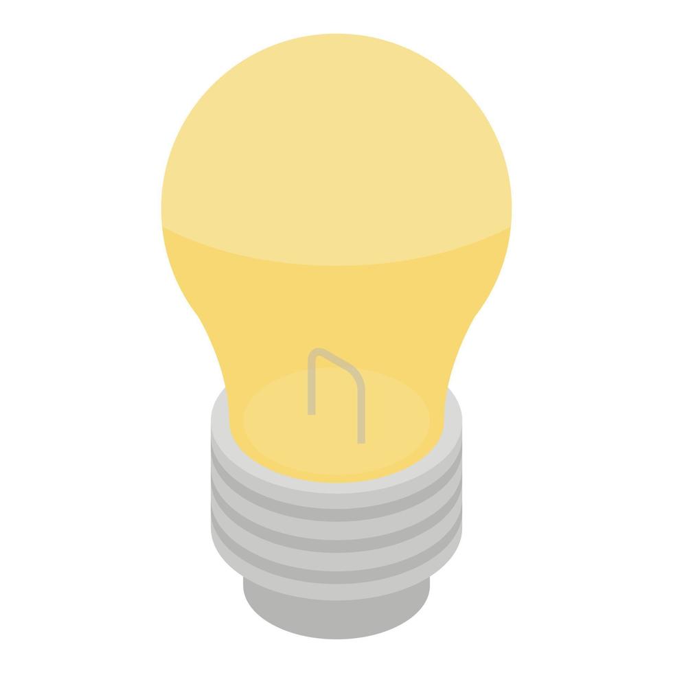 Light bulb icon, isometric style vector