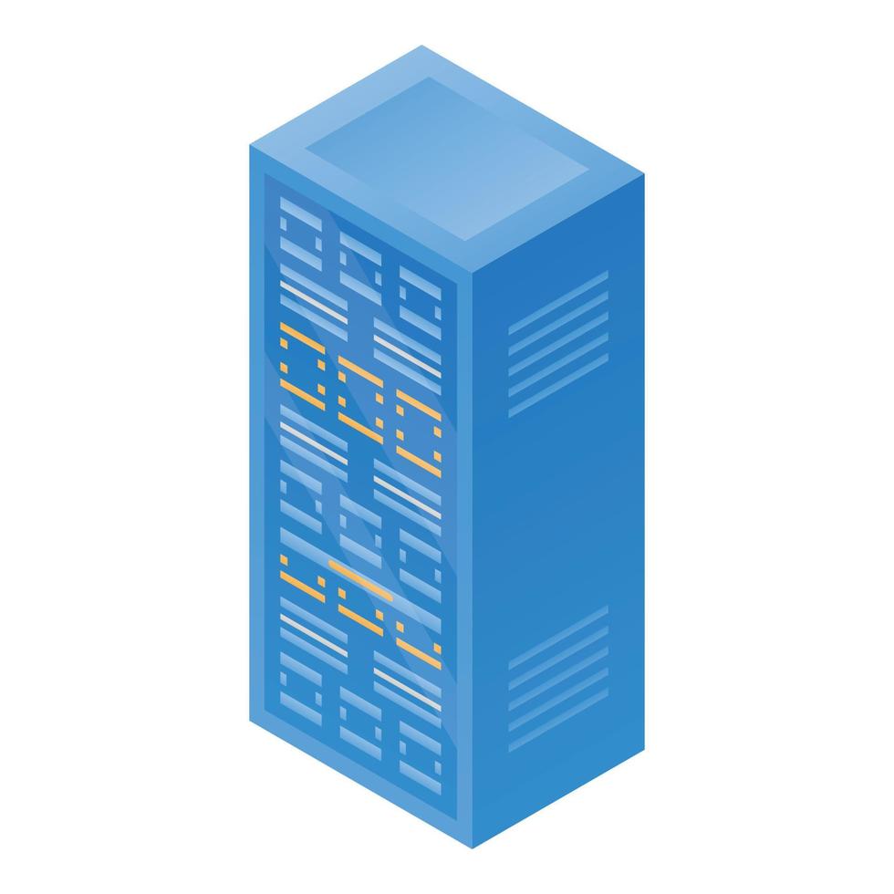 Blue server icon, isometric style vector