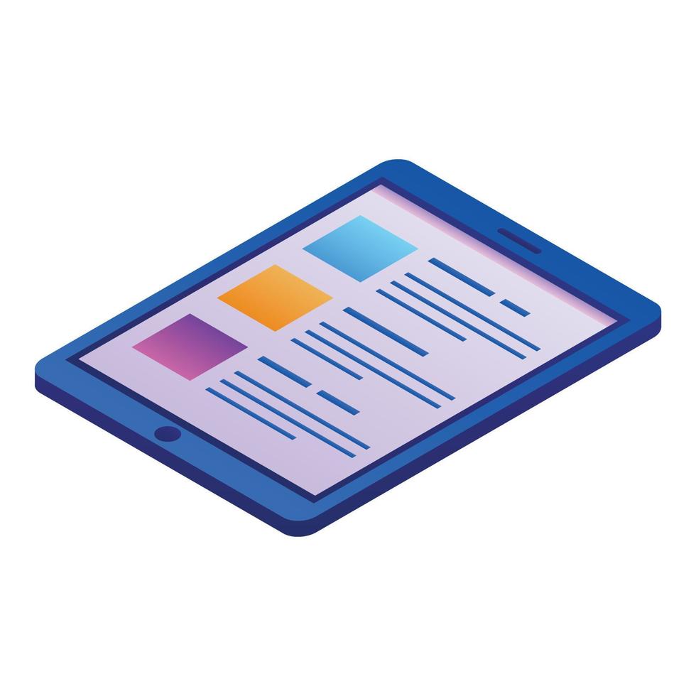 Modern tablet icon, isometric style vector