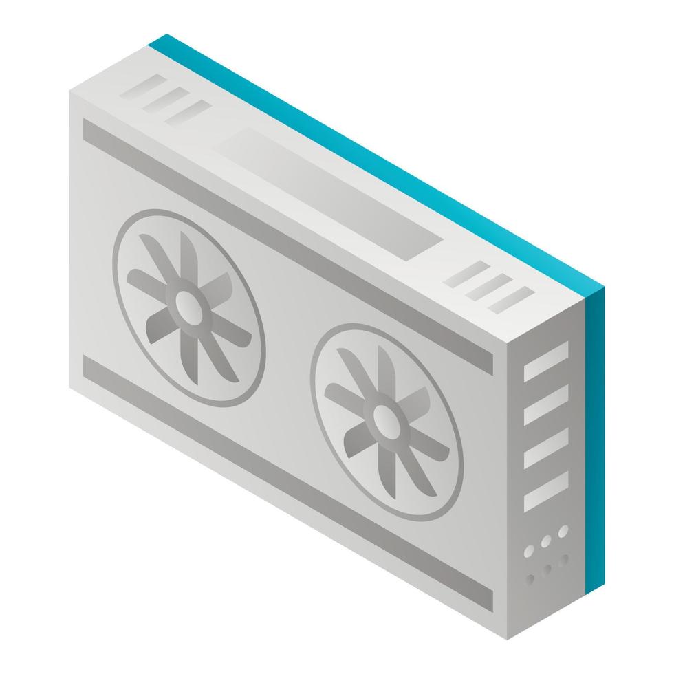 Mining farm conditioner icon, isometric style vector