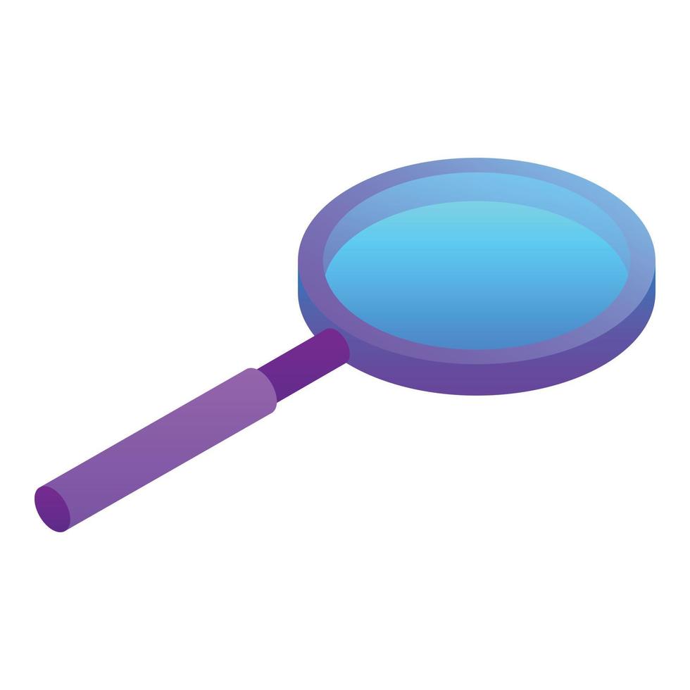 Magnify glass icon, isometric style vector