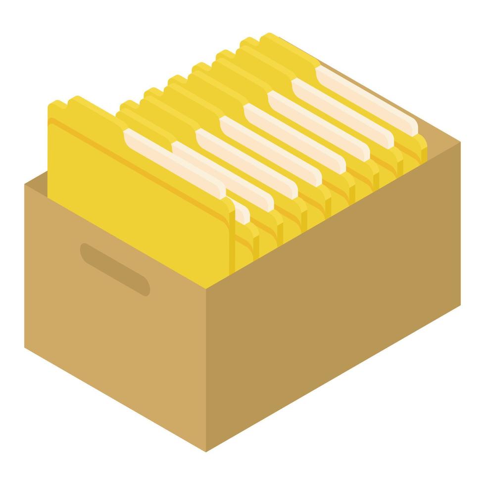 Archive folder icon, isometric style vector