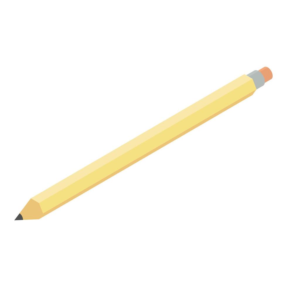 Office pencil icon, isometric style vector