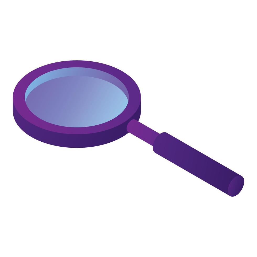 Magnify glass icon, isometric style vector