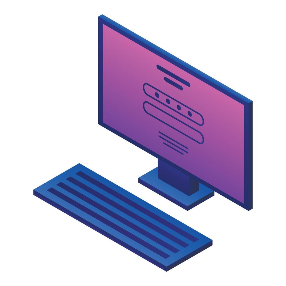 Personal computer icon, isometric style vector